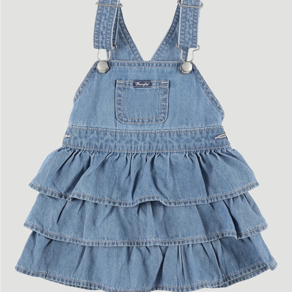 Wrangler Denim Ruffle Baby Overalls